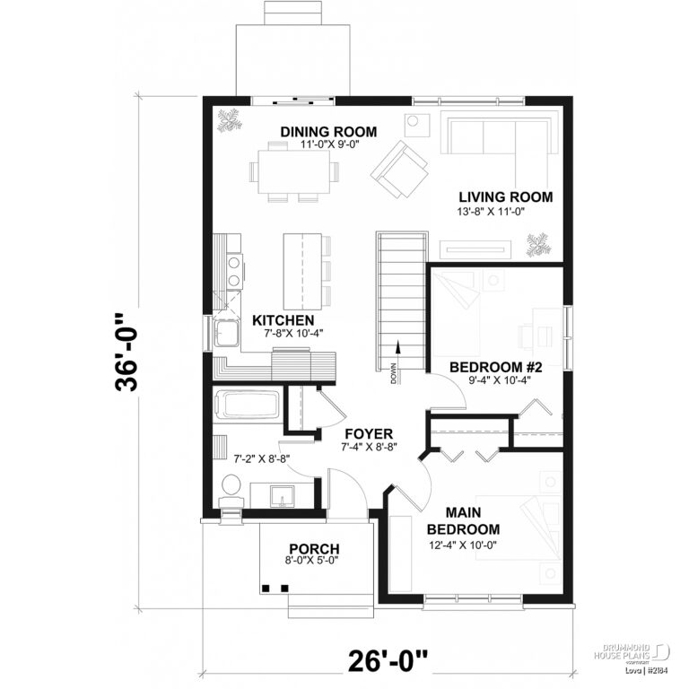 House Plan 4 Bedrooms 1 Bathrooms 2184 Drummond House Plans