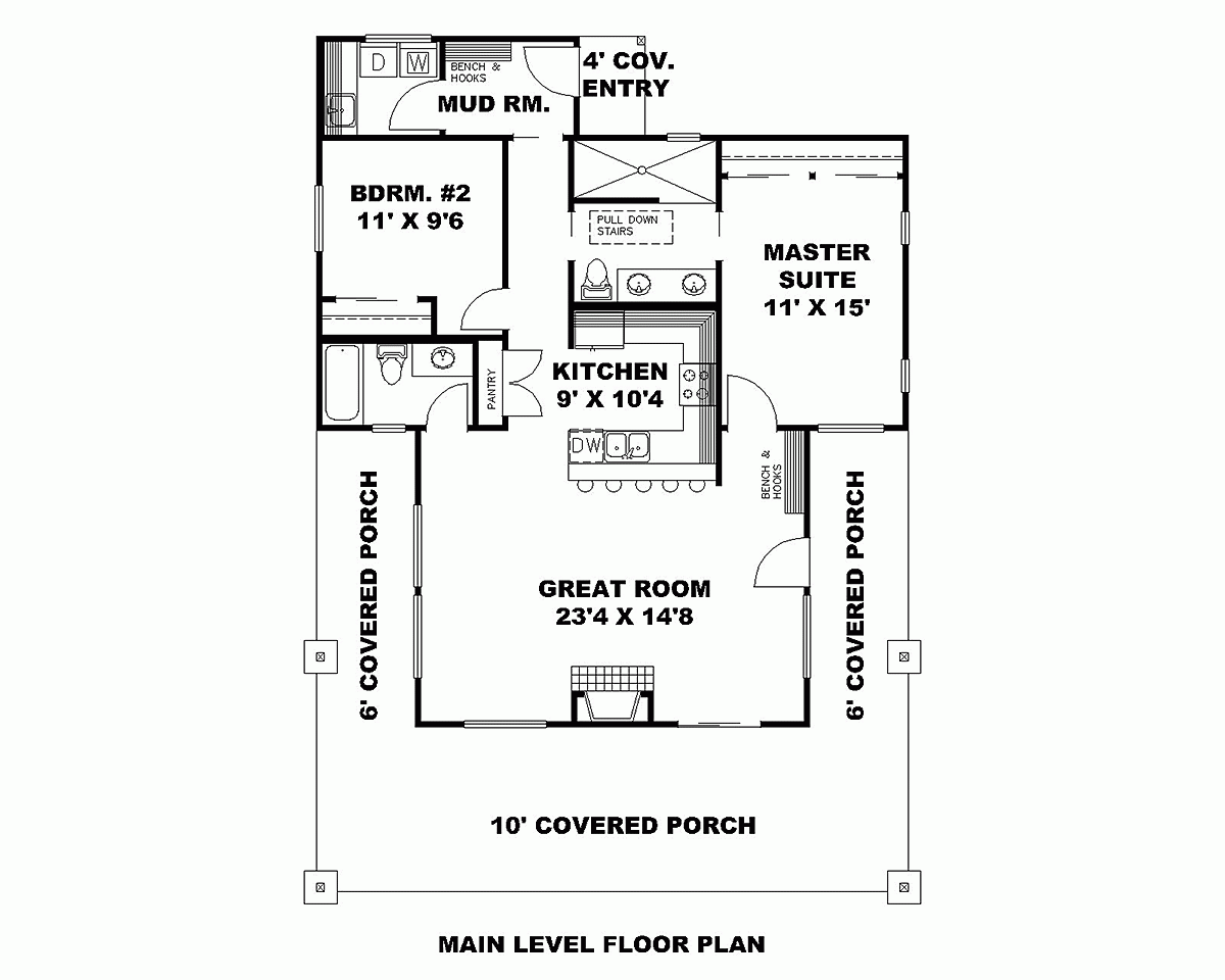 One Story A Frame House Plan With 1 176 Sq Ft One Story A Frame House Plan With 1 176 Sq Ft