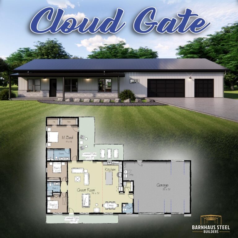 Pole Barn House Plans 4 Bedroom Etsy