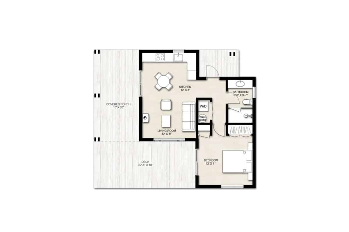 1 Bedroom Simple House Plans