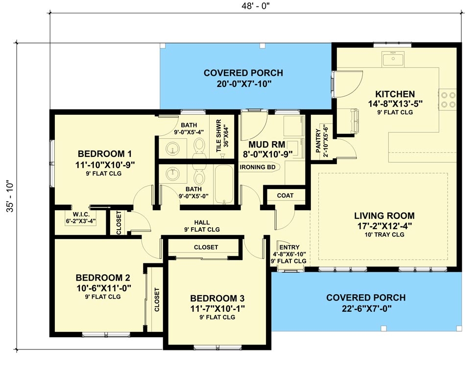 1240 Sq Ft Rustic 3 Bedroom New American Ranch With Large Mudroom 420048WNT Architectural Designs House Plans 1240 Sq Ft Rustic 3 Bedroom New American Ranch With Large Mudroom 420048WNT Architectural Designs House Plans
