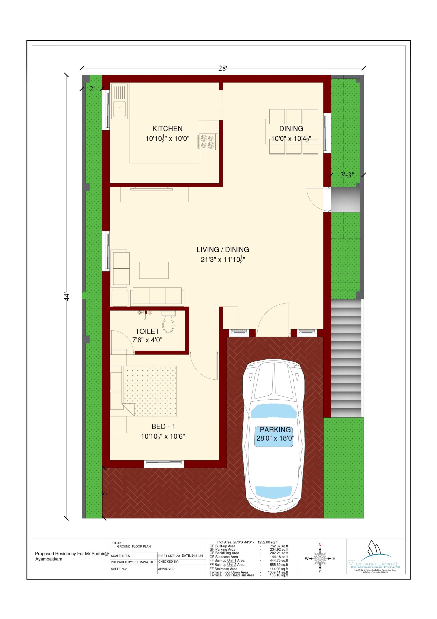 1300 Sq Ft House Plans Mohankumar Construction Best House 