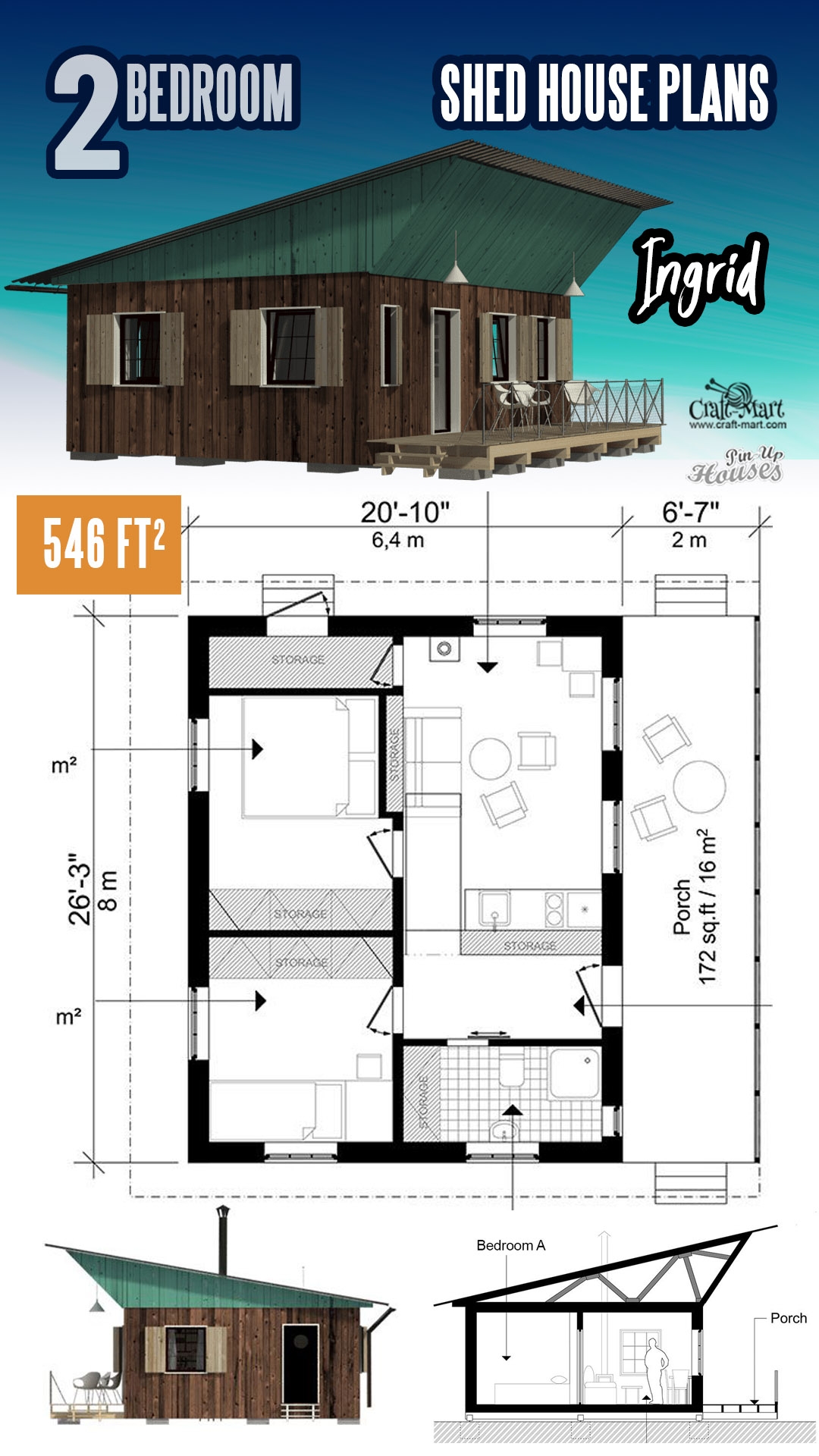 2 Bedroom Shed House Plans 2 Bedroom Shed House Plans