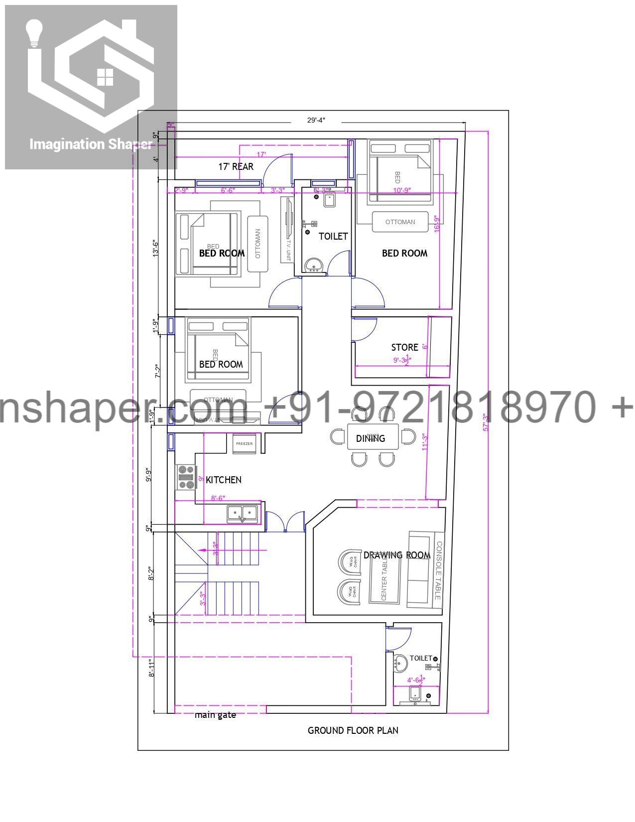 1568 House Plan And Design 28x56 House Plans And Elevation Designs Imagination Shaper
