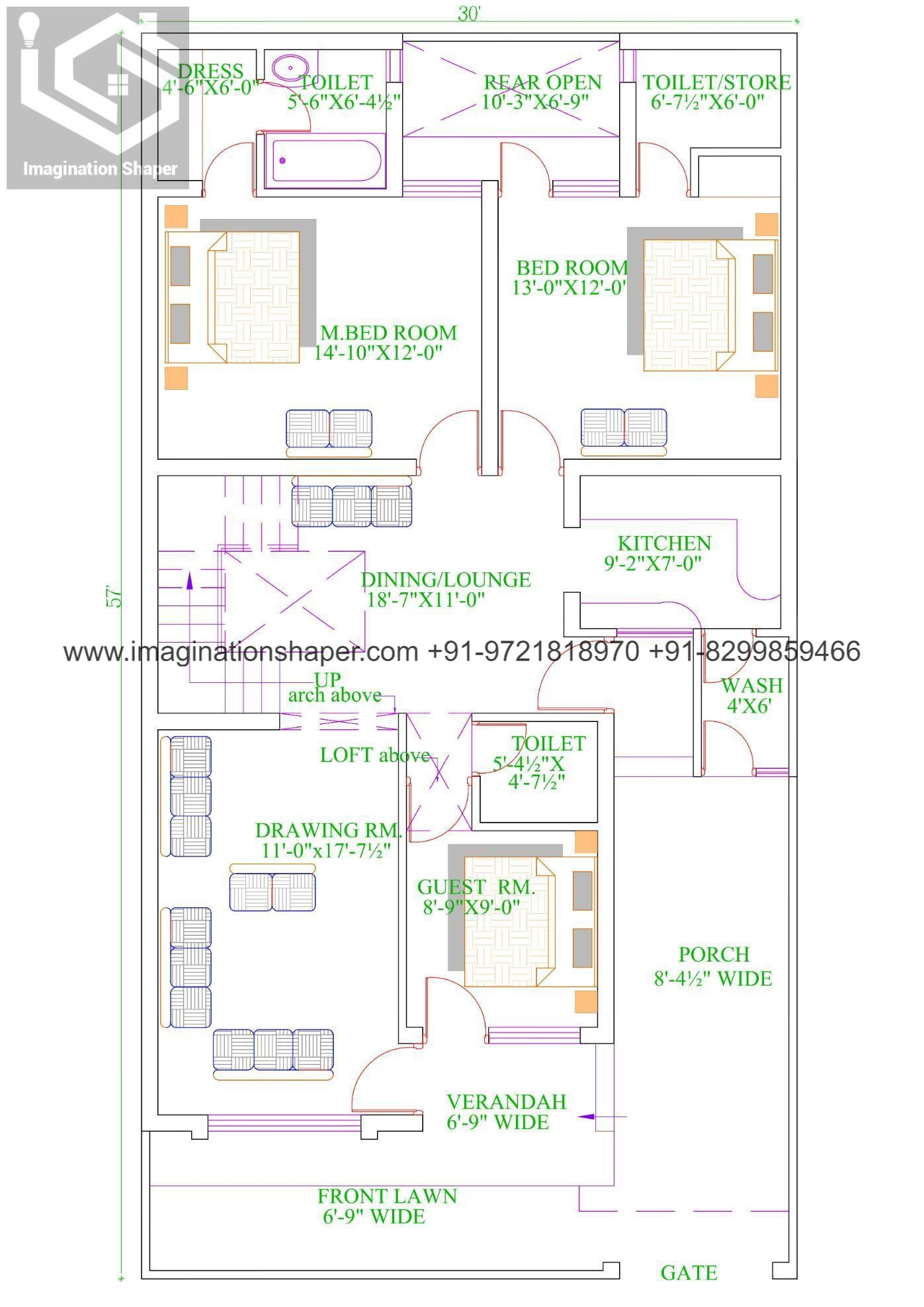 1568 House Plan And Design 28x56 House Plans And Elevation Designs Imagination Shaper
