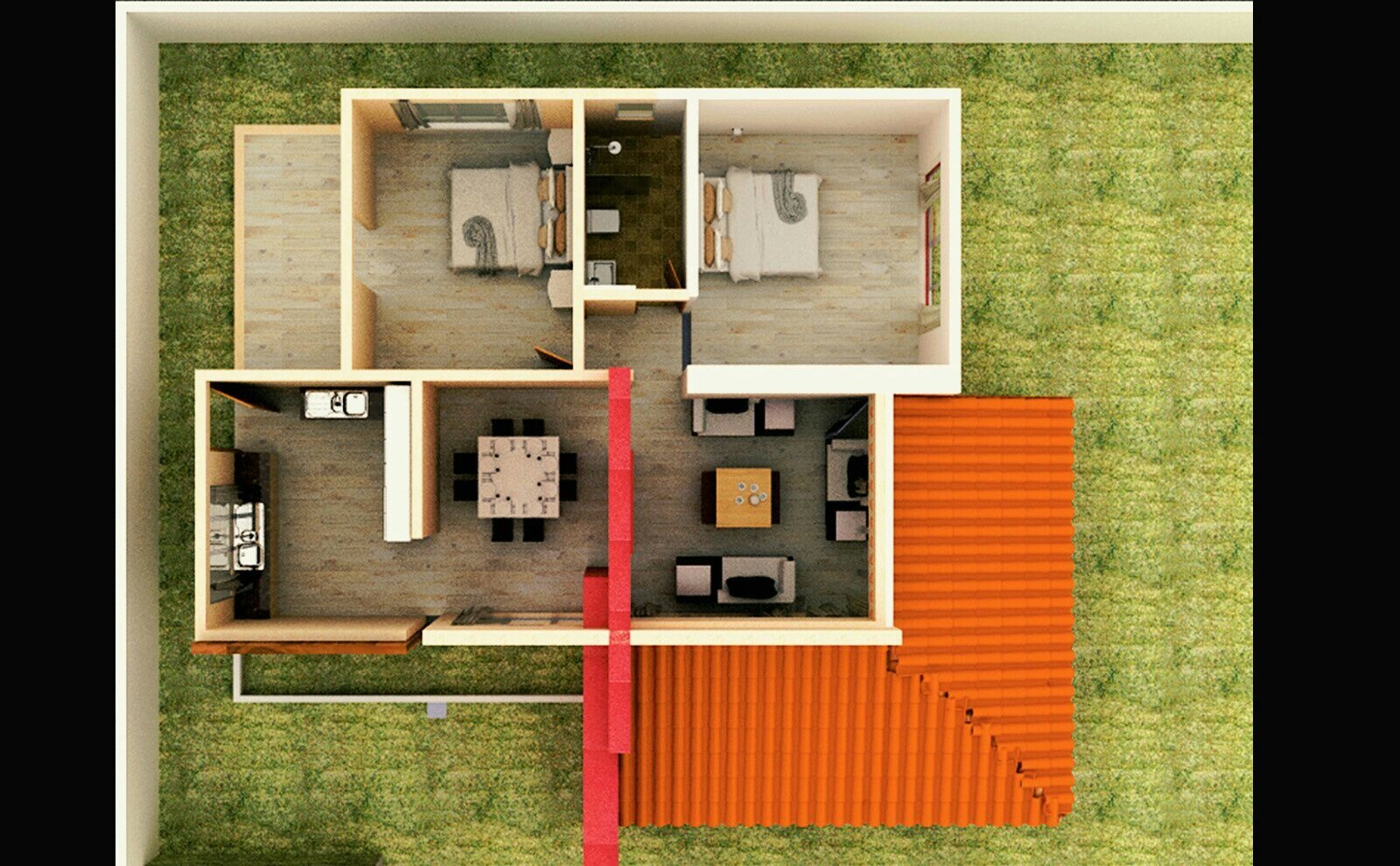 Simple 2 Bedroom Brick House Plans