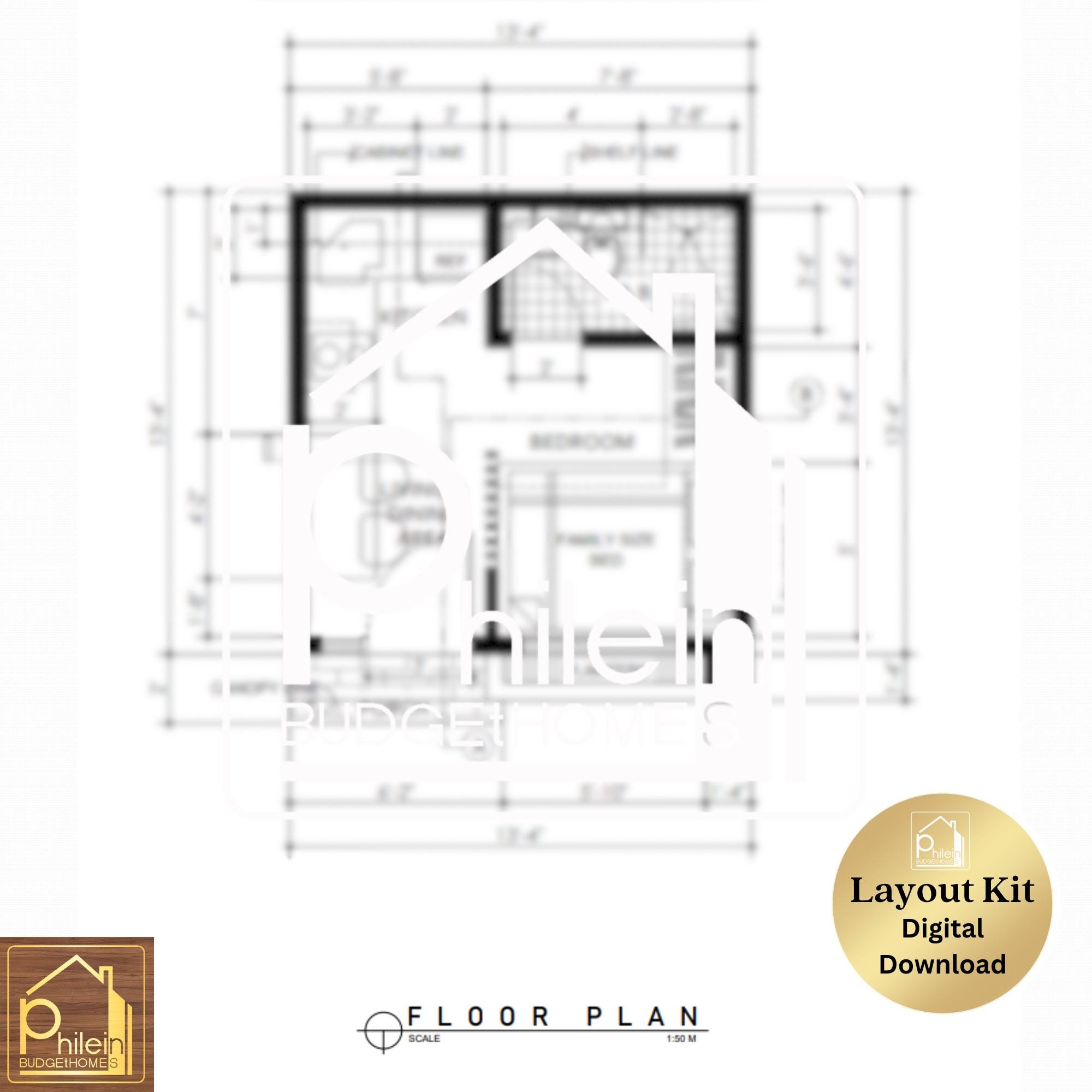 16 Sqm Small House Plan With 1 Bedroom Compact Living PDF Floor 16 Sqm Small House Plan With 1 Bedroom Compact Living PDF Floor