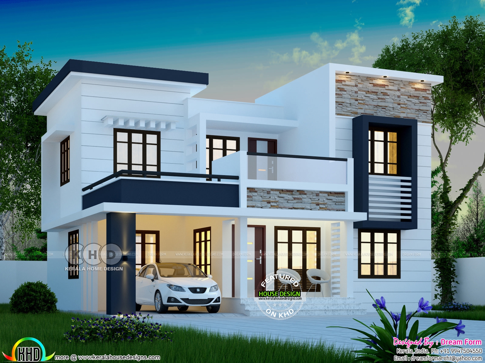 1748 Square Feet Modern 4 Bedroom House Plan Kerala Home Design And Floor Plans 10K Dream Houses