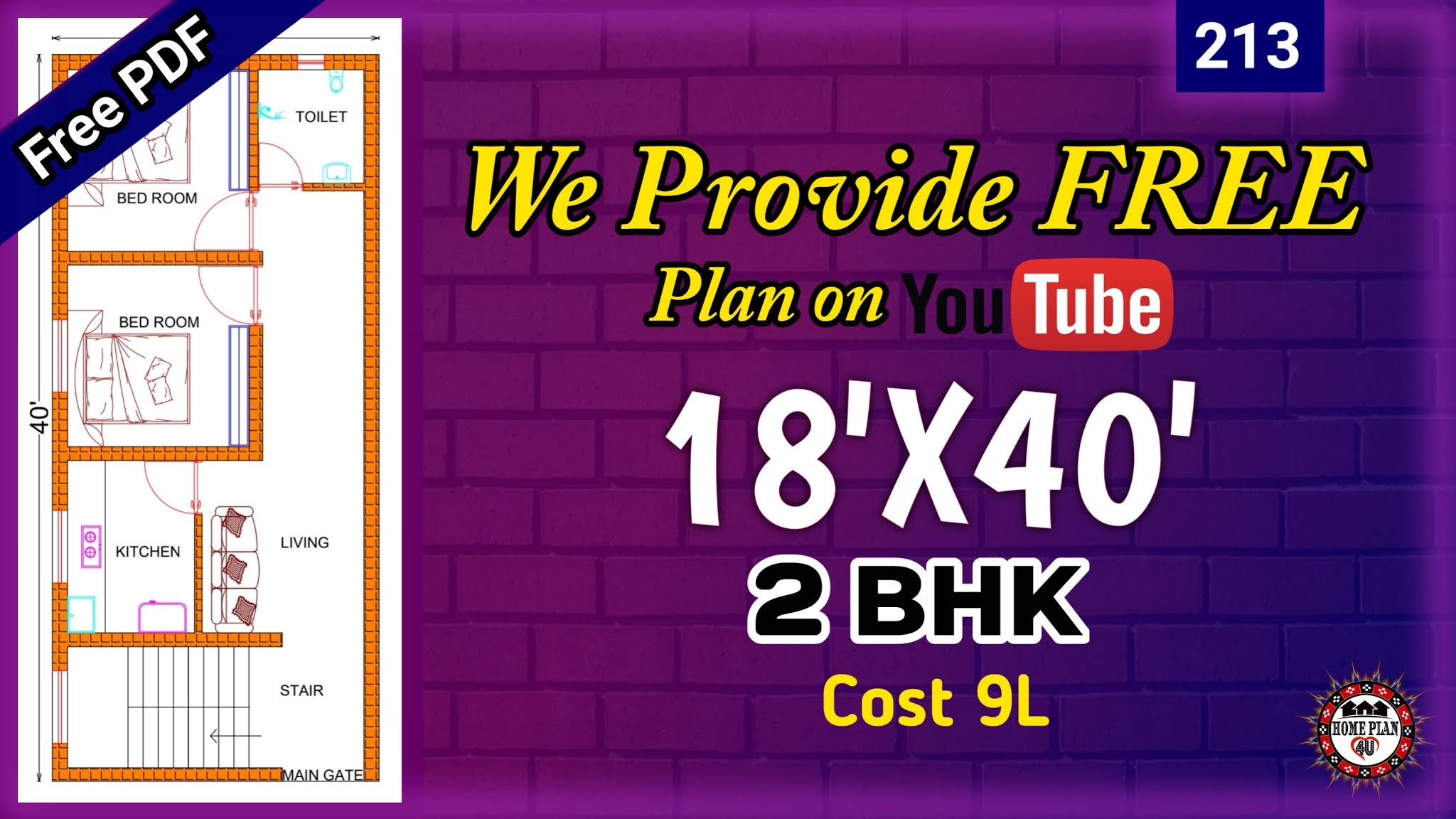 18 X 40 House Plan Design 18 X 40 Plot Design Plan No 213 18 X 40 House Plan Design 18 X 40 Plot Design Plan No 213