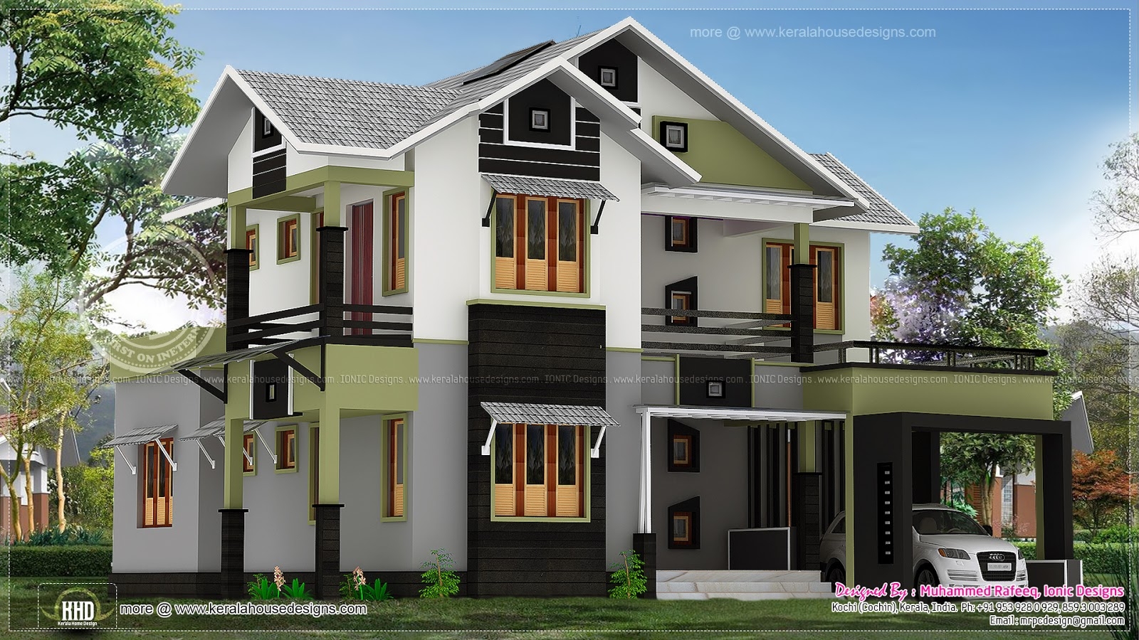 185 Square Meter 4 Bedroom House Design Kerala Home Design And 