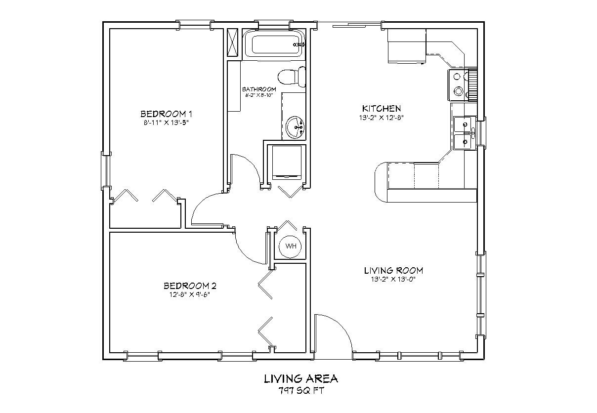 2 Bedroom One Story House Plans 2 Bedroom One Story House Plans