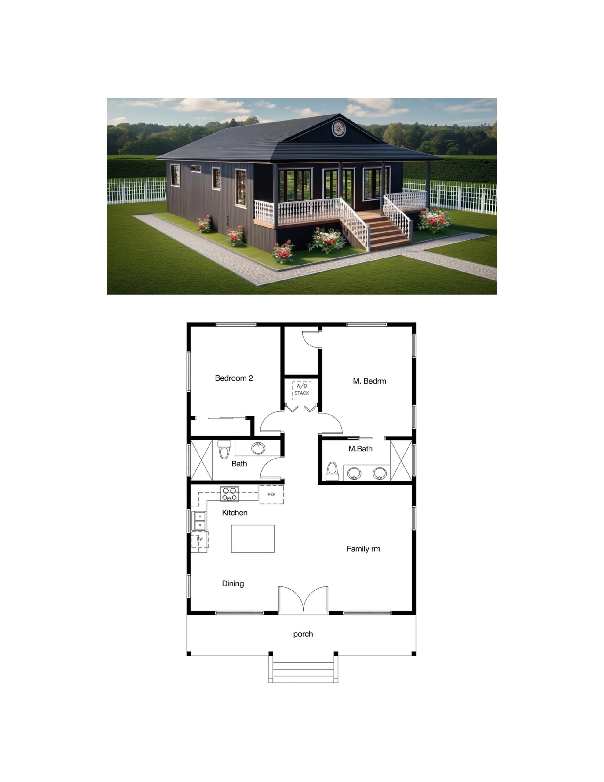 2 Bedroom 2 Bath 1000 SF Cottage ranch tiny Home affordable 2 Bedroom 2 Bath 1000 SF Cottage ranch tiny Home affordable