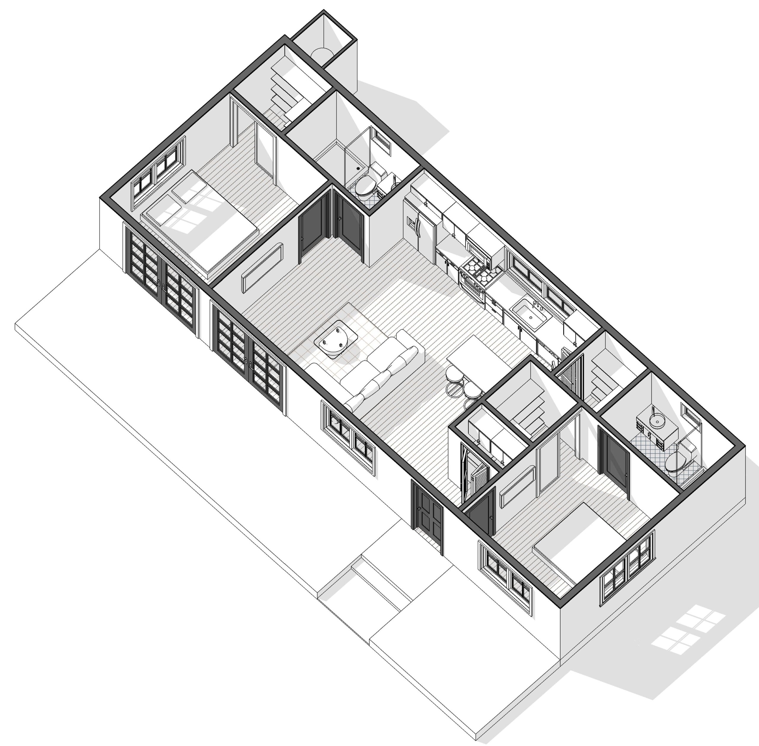 2 Bedroom ADU Floor Plan 749 Sq Ft Rectangle ADU Builder Designer Contractor San Diego YesADU 2 Bedroom ADU Floor Plan 749 Sq Ft Rectangle ADU Builder Designer Contractor San Diego YesADU