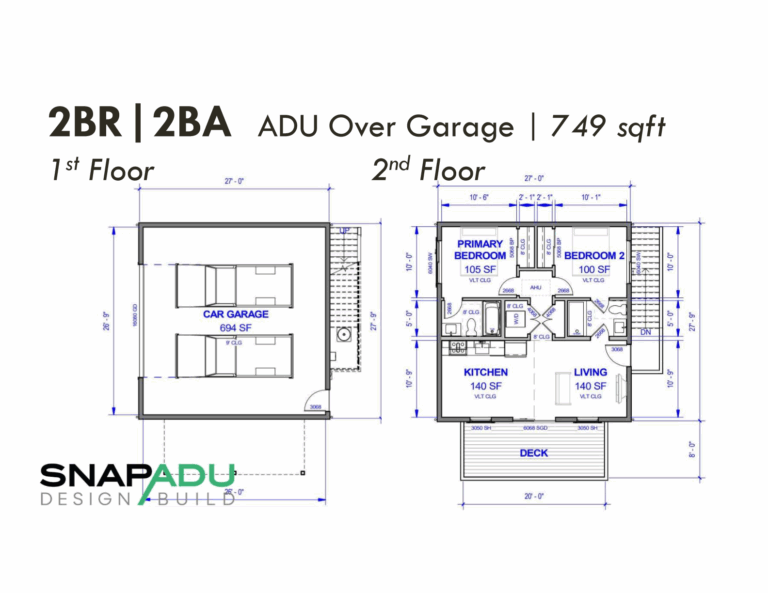 2 Bedroom Carriage House Plans 2 Car Garage With ADU Above