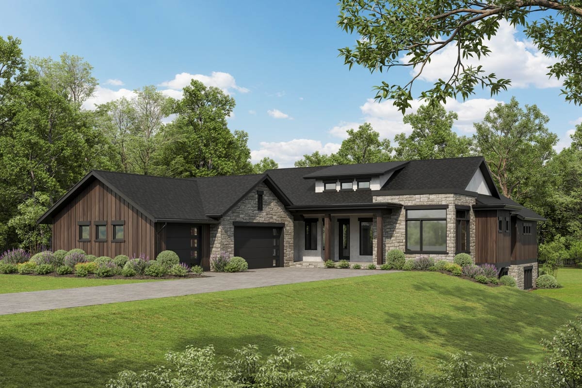 House Plan Contemporary Ranch 2 Bedrooms