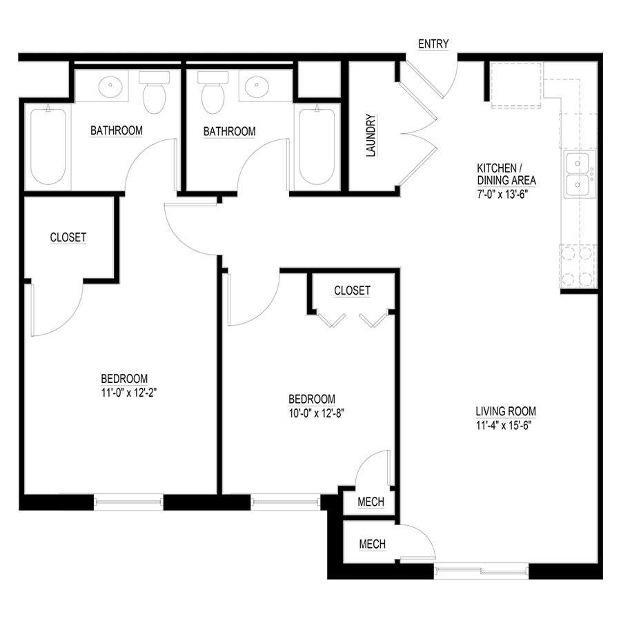 2 Bedroom Corridor Floor Plan Rentals In Balch Springs Forestwood 2 Bedroom Corridor Floor Plan Rentals In Balch Springs Forestwood