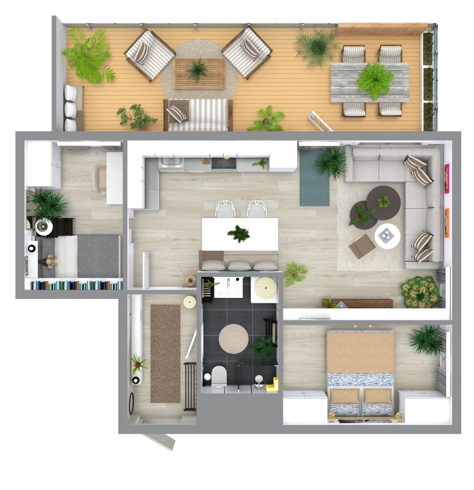 2 Bedroom Floor Plan With Large Balcony 2 Bedroom Floor Plan With Large Balcony