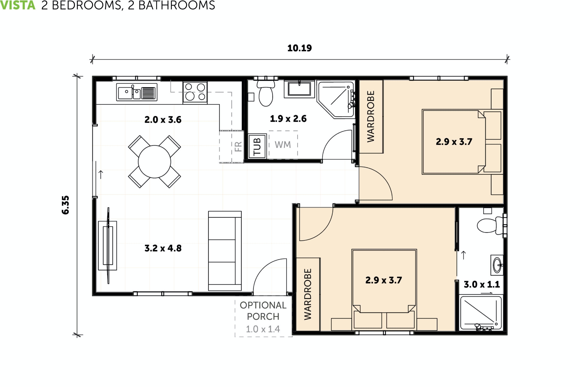 2 Bedroom Granny Flats Floor Plans Designs U0026 Builds