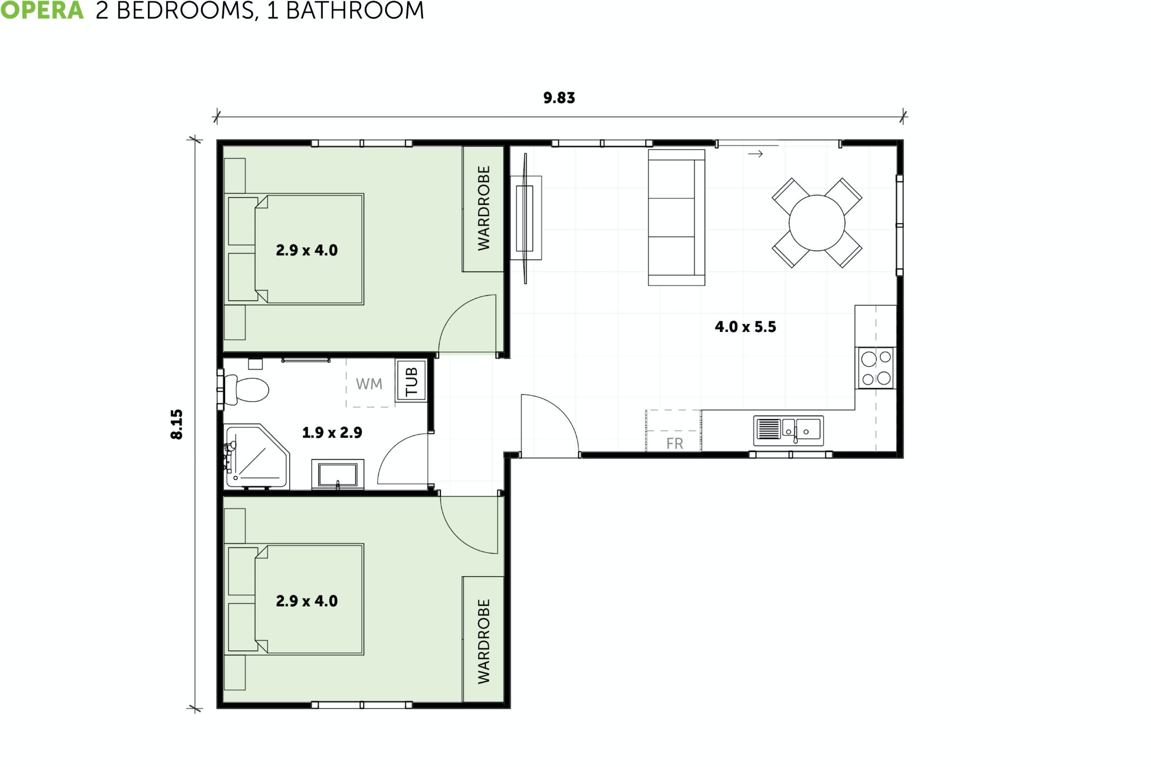 2 Bedroom Granny Flats Floor Plans Designs U0026 Builds
