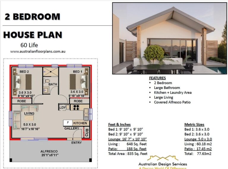 2 Bedroom House Plan 700 Sq Feet Or 65 M2 2 Small Home Design Small Home Design 2 Bedroom Granny Flat Concept House Plans For Sale Etsy Ireland