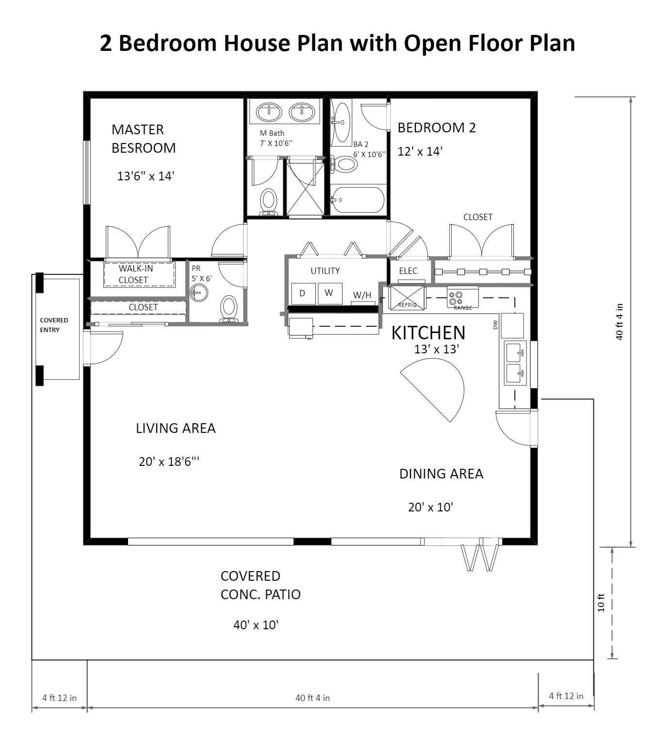 2 Bedroom House Plan EdrawMax Template 2 Bedroom House Plan EdrawMax Template