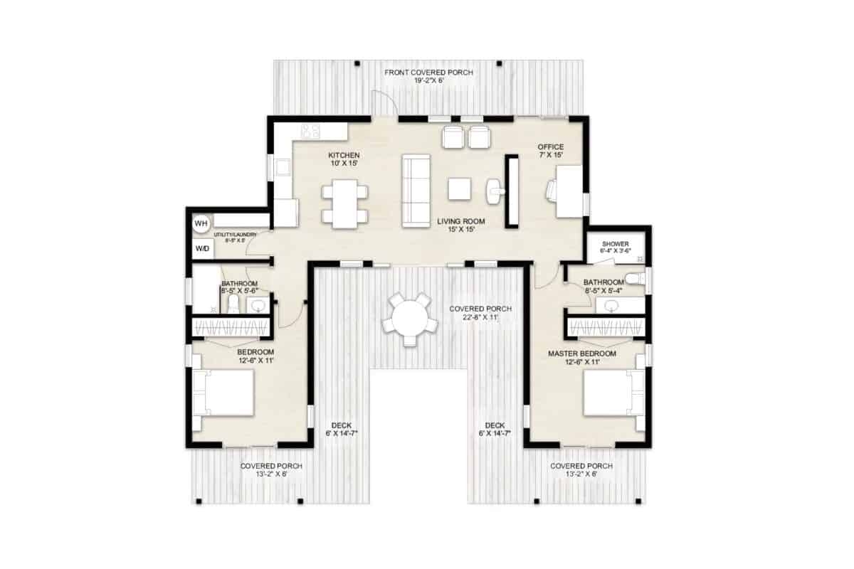 2 Bedroom House Plans Truoba For Comfortable Living