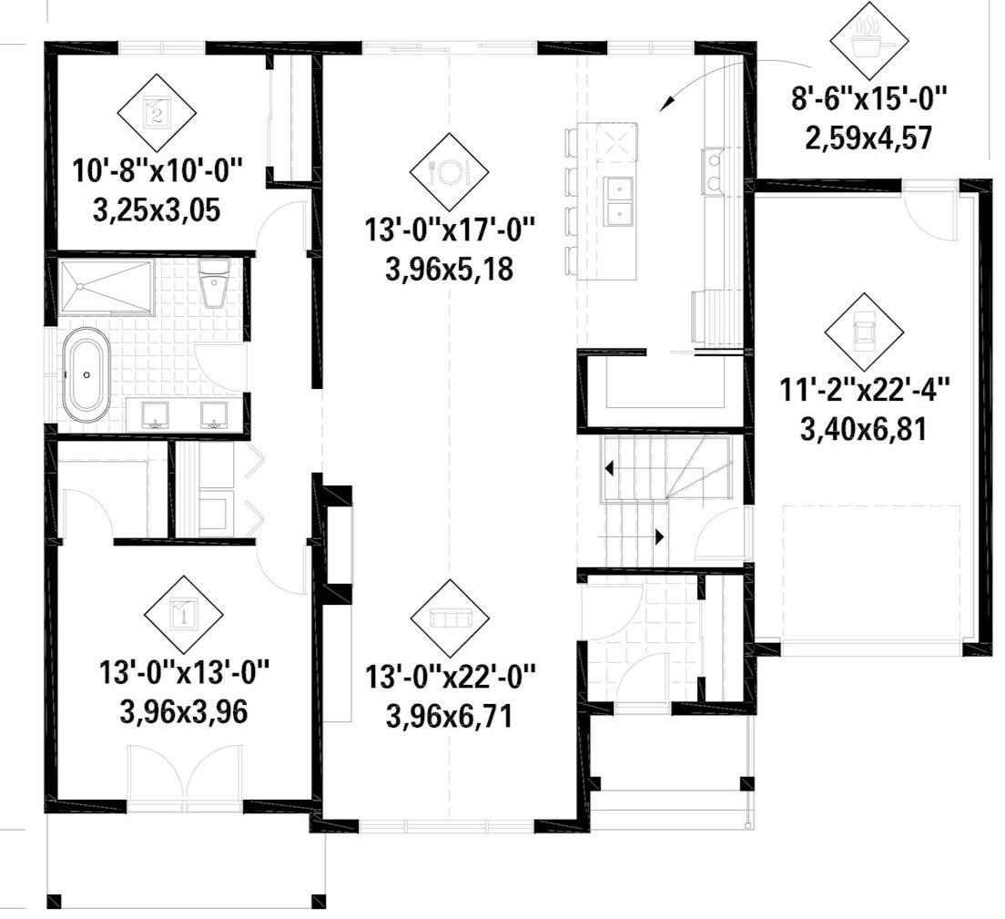 2 Bedroom House Plans Single Story