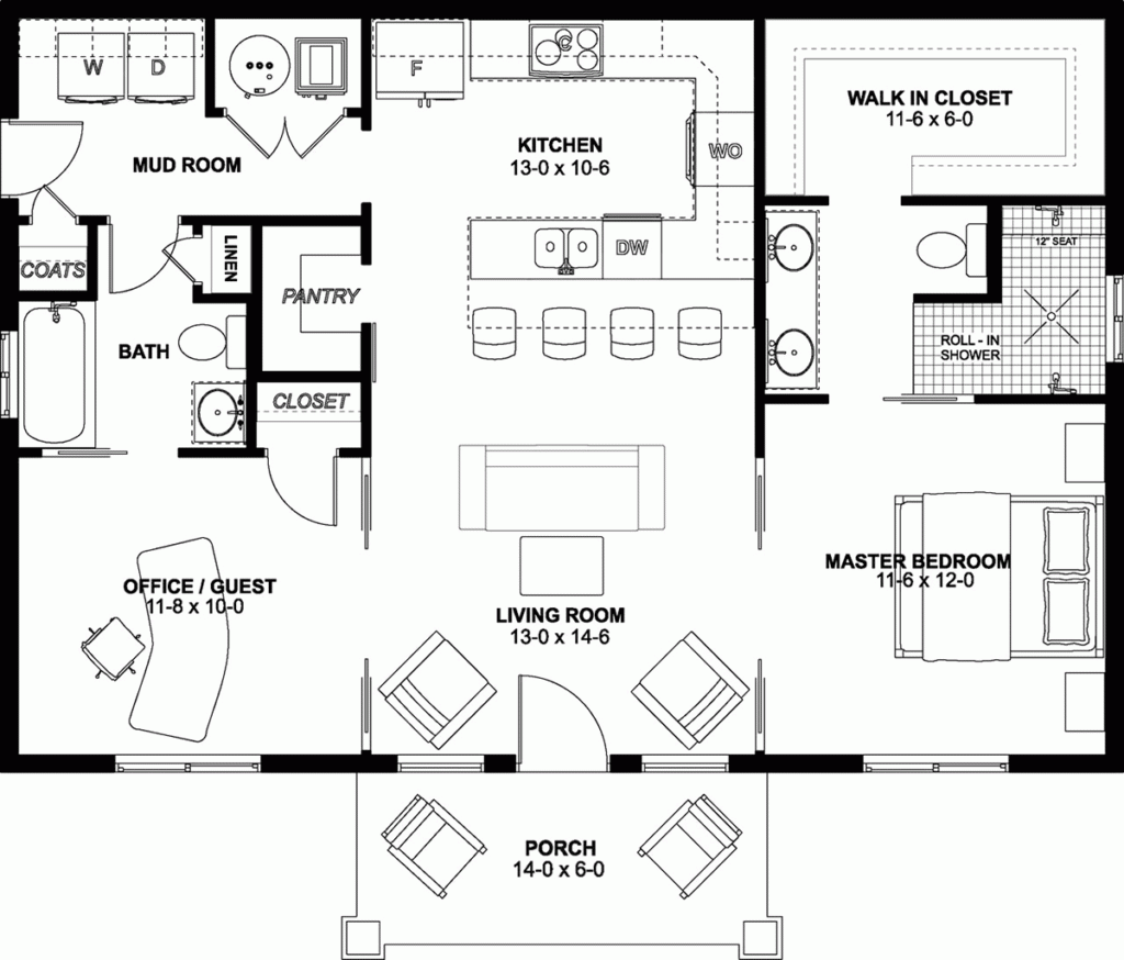 2 Bedroom Small House Plan With 988 Square Feet 2 Bedroom Small House Plan With 988 Square Feet
