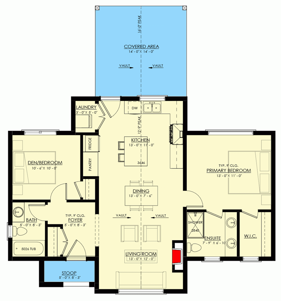 2 Bedroom Traditional Cottage House Plan With Vaulted Living Space 967 Sq Ft 270061AF Architectural Designs House Plans 2 Bedroom Traditional Cottage House Plan With Vaulted Living Space 967 Sq Ft 270061AF Architectural Designs House Plans