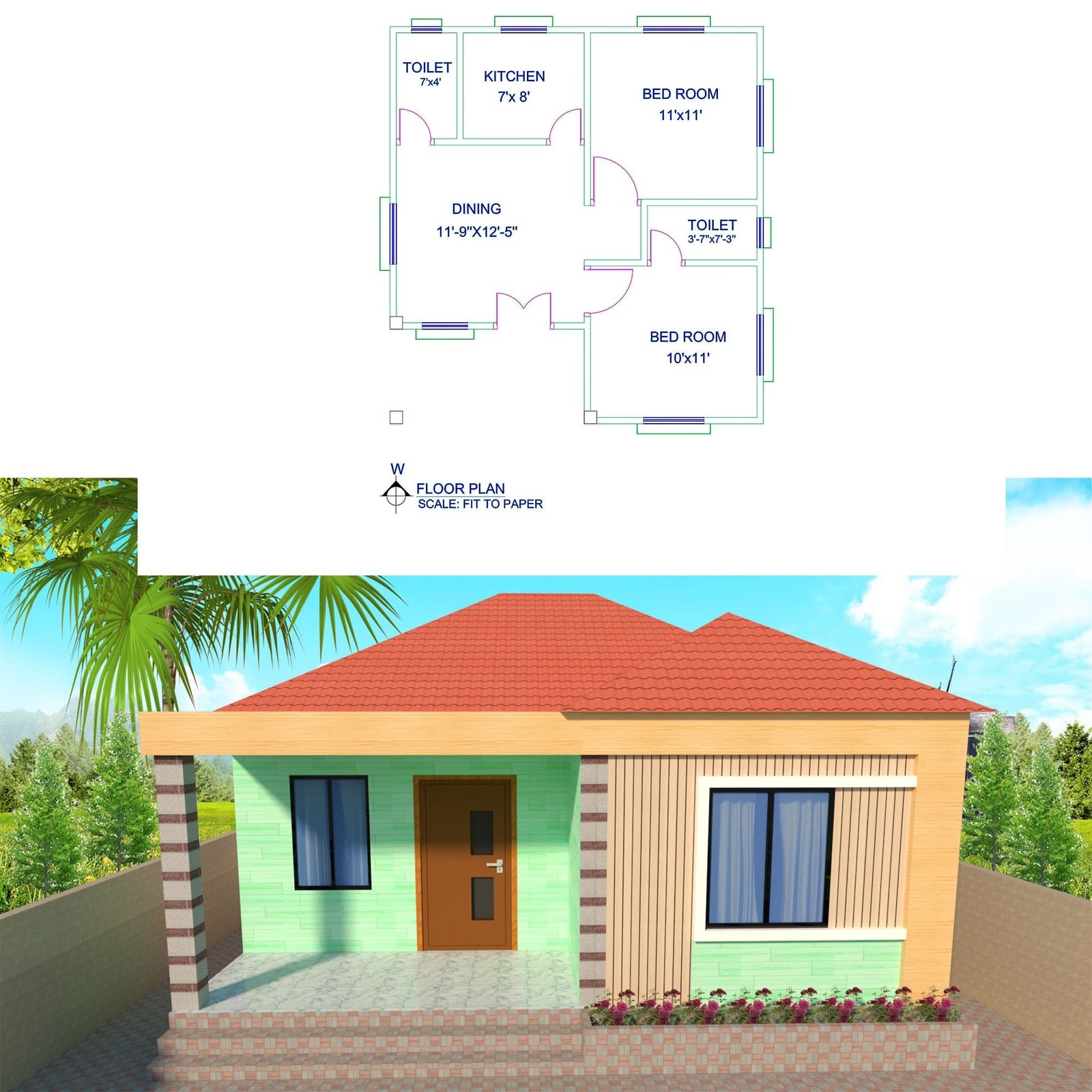 2 Room House Design In Village 2 Room House Design In Village