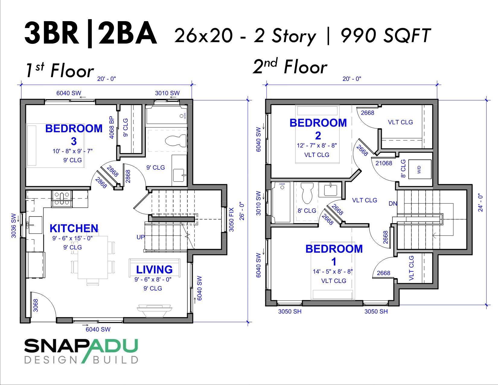 1000 Sqft 2 Bedroom House Plans
