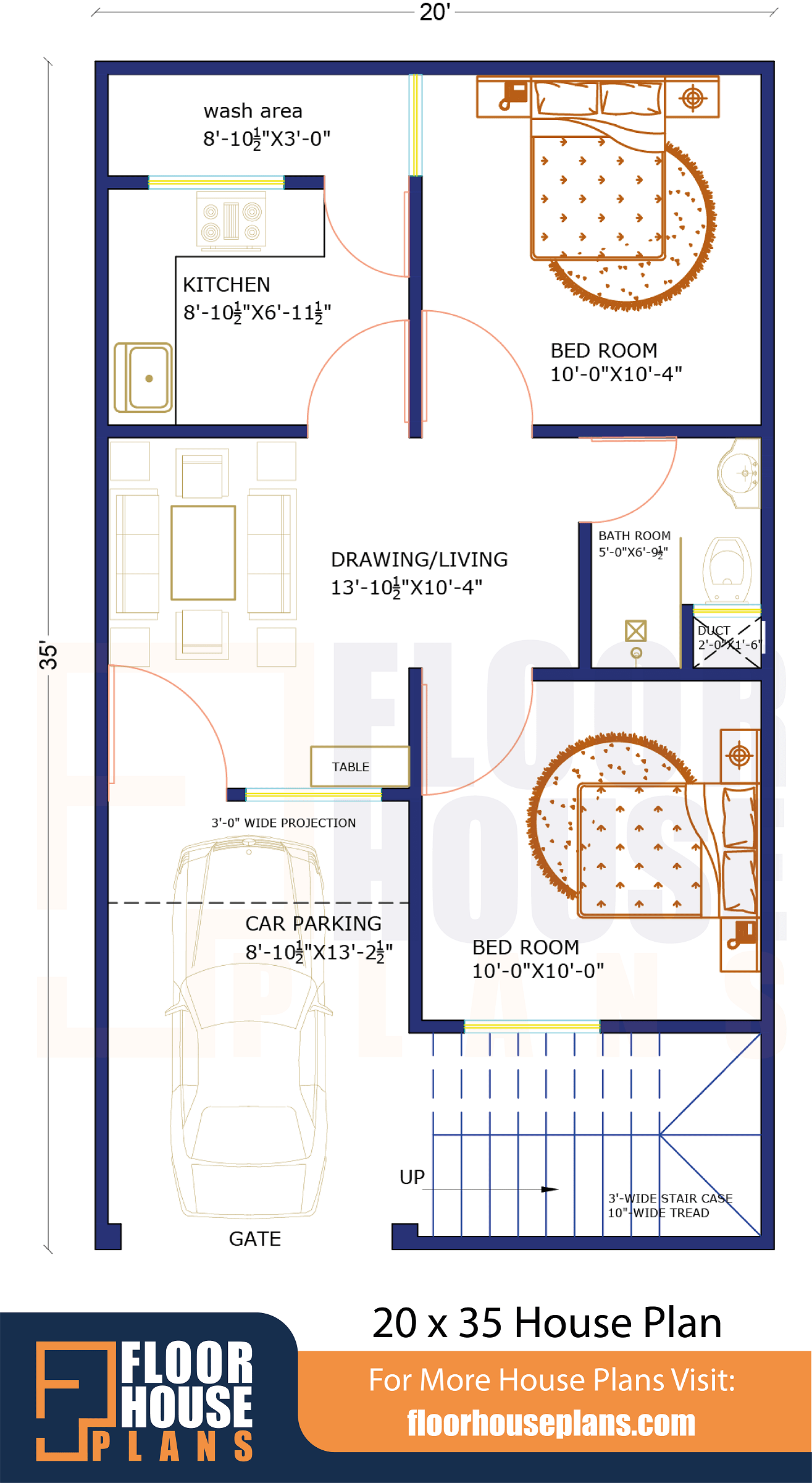 20 X 35 House Plan 2bhk With Car Parking 20 X 35 House Plan 2bhk With Car Parking