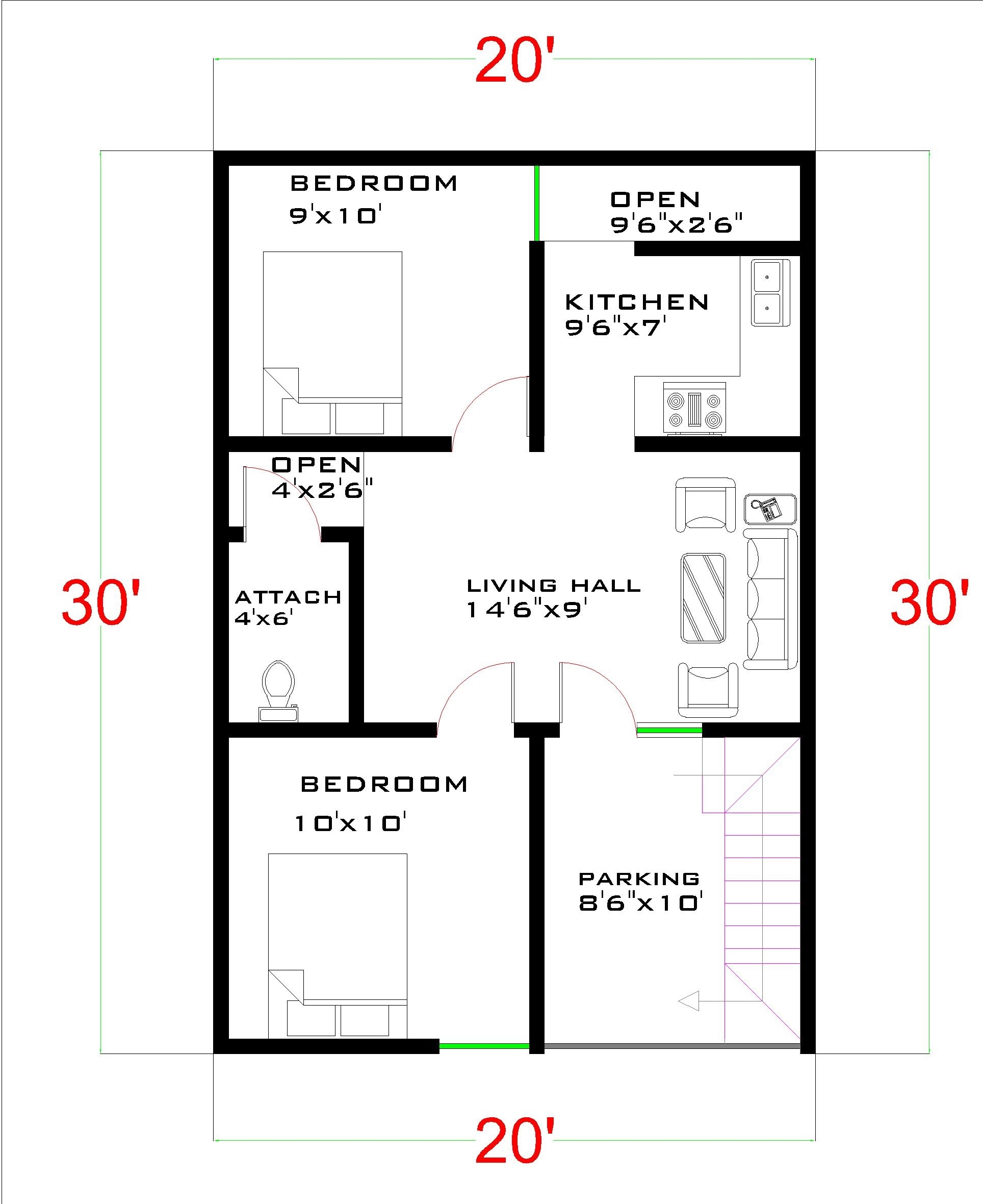 20x30 House Plan 3bhk 20x30 House Plan 2bhk 20x30 House Plan With Car Parking 600 Sqft Houseplan 20x30 House Plan 3bhk 20x30 House Plan 2bhk 20x30 House Plan With Car Parking 600 Sqft Houseplan