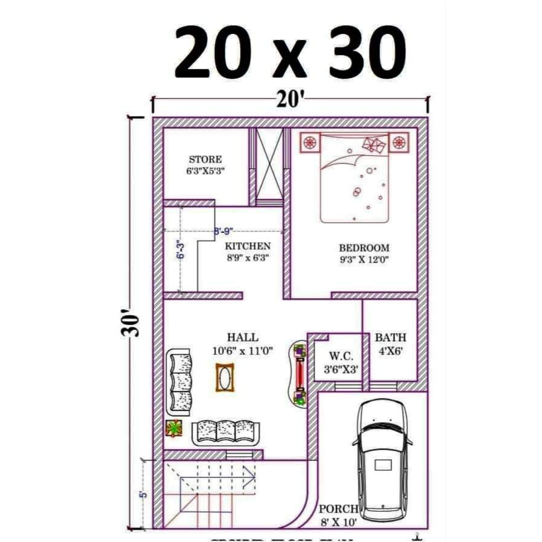 20x30 House Plan And Construction Cost HouseDesigns99 20x30 House Plan And Construction Cost HouseDesigns99