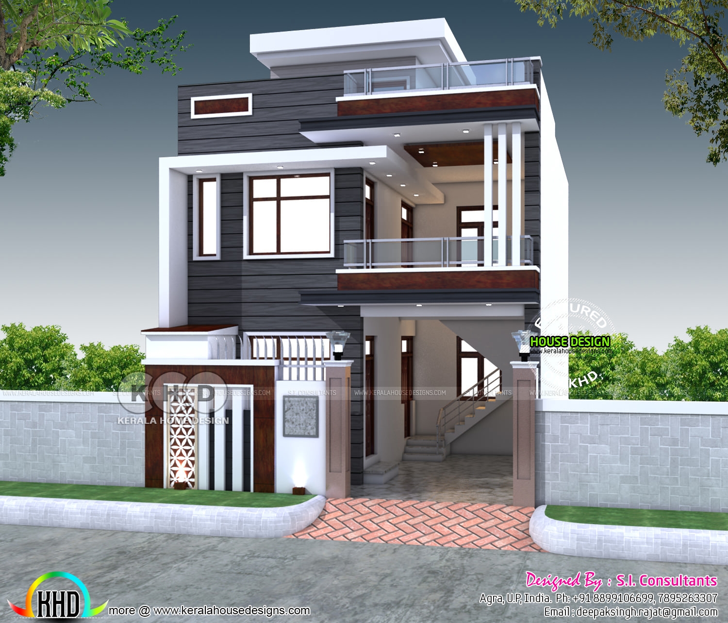 2200 Sq ft 4 Bedroom India House Plan Modern Style Kerala Home 