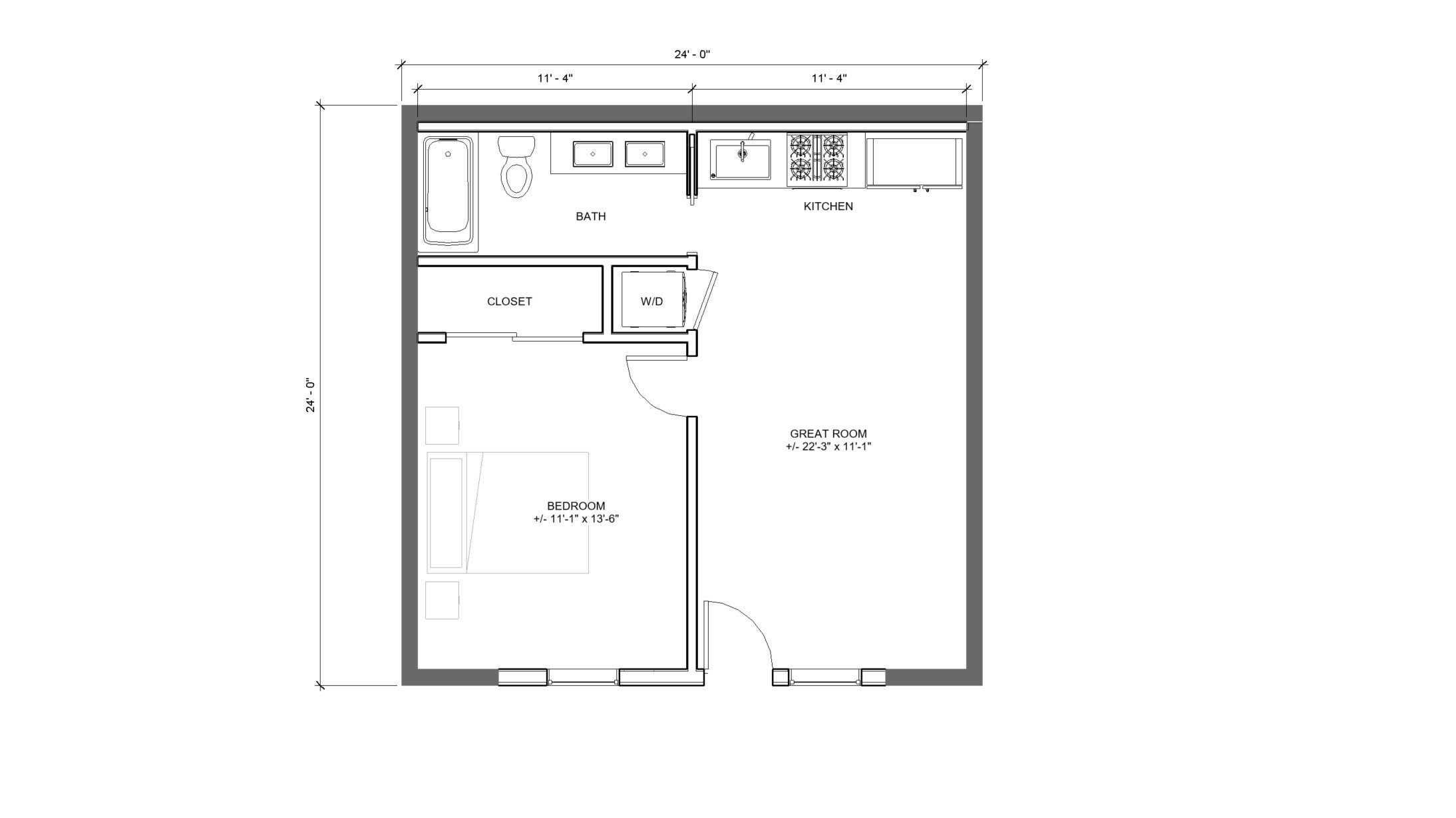 24x24 1 Bedroom Floor Plans Etsy Canada