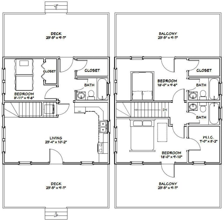 24x24 House 3 Bedroom 3 Bath 1 660 Sq Ft PDF Floor Plan