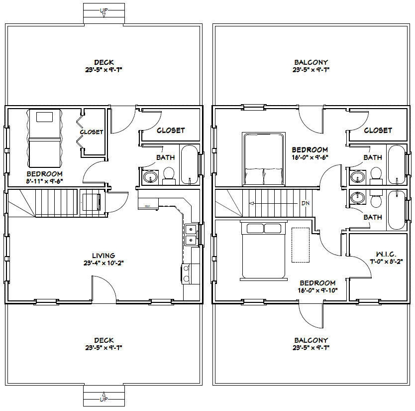24x24 House 3 Bedroom 3 Bath 1 660 Sq Ft PDF Floor Plan 24x24 House 3 Bedroom 3 Bath 1 660 Sq Ft PDF Floor Plan