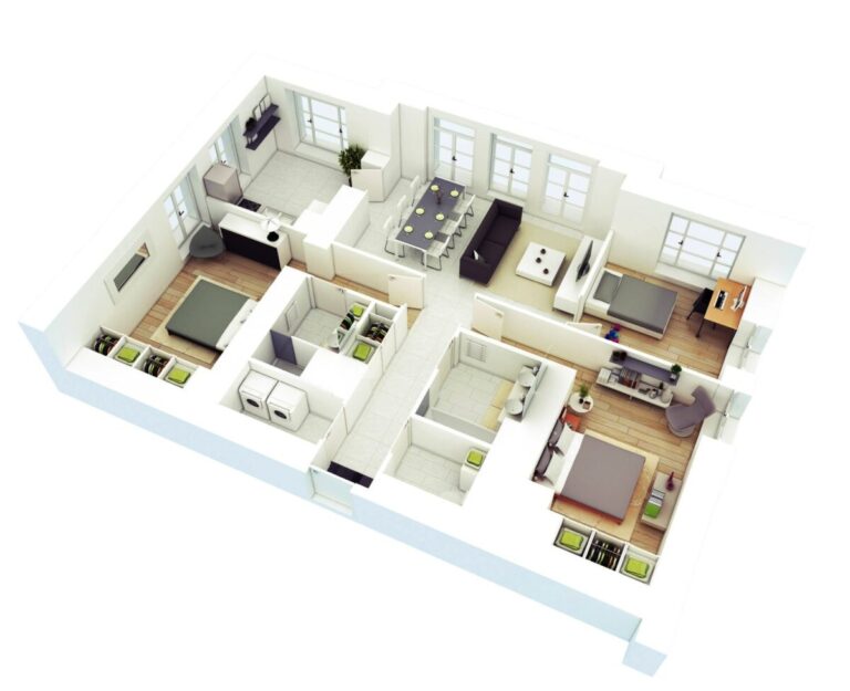 25 More 3 Bedroom 3D Floor Plans