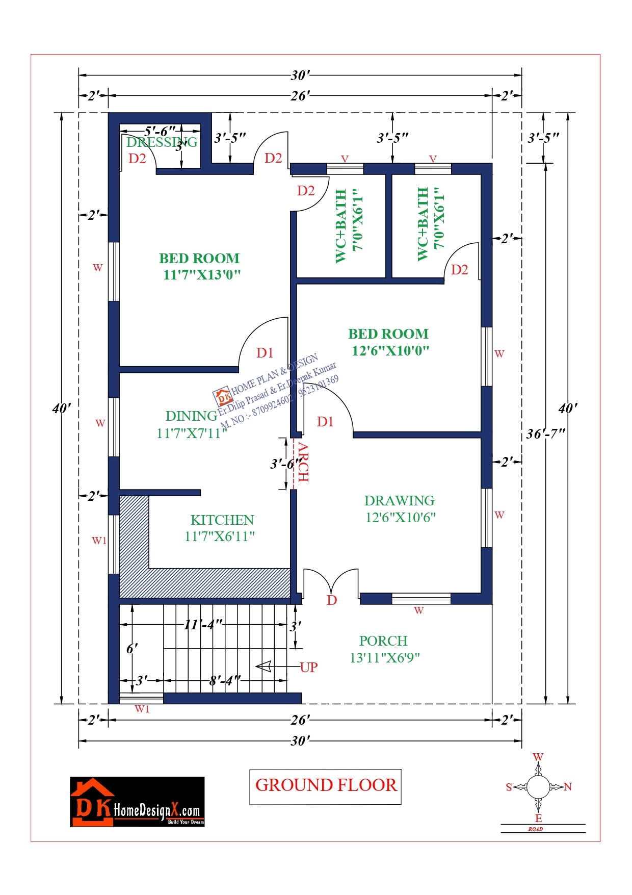 26X40 Affordable House Design DK Home DesignX 26X40 Affordable House Design DK Home DesignX