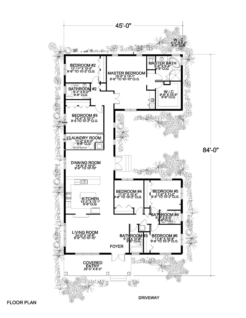 Six Bedroom Single House Plans