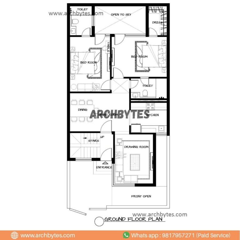 28x56 Feet House Plan