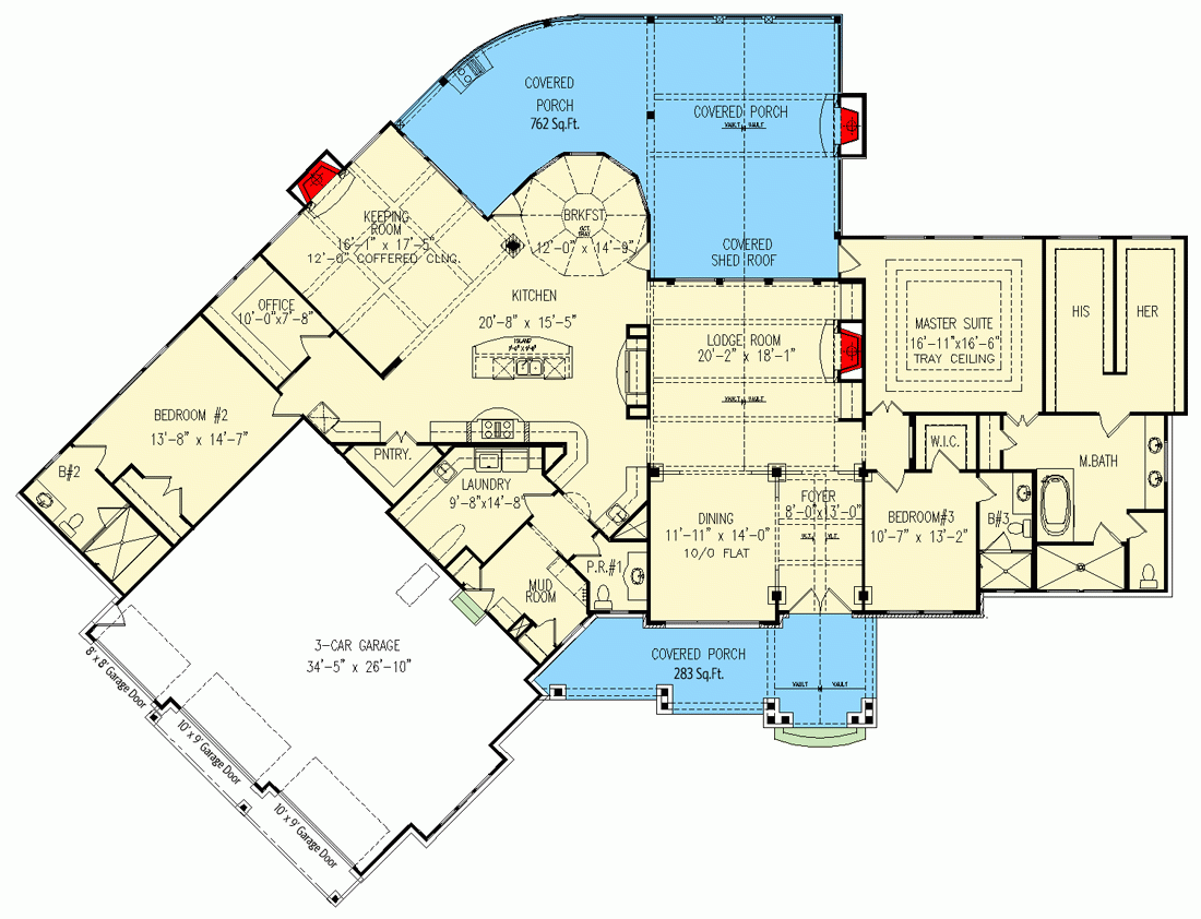 3 Bed Craftsman Ranch House Plan With His And Hers Master WIC Floor Plan Luxe Dreamer 3 Bed Craftsman Ranch House Plan With His And Hers Master WIC Floor Plan Luxe Dreamer