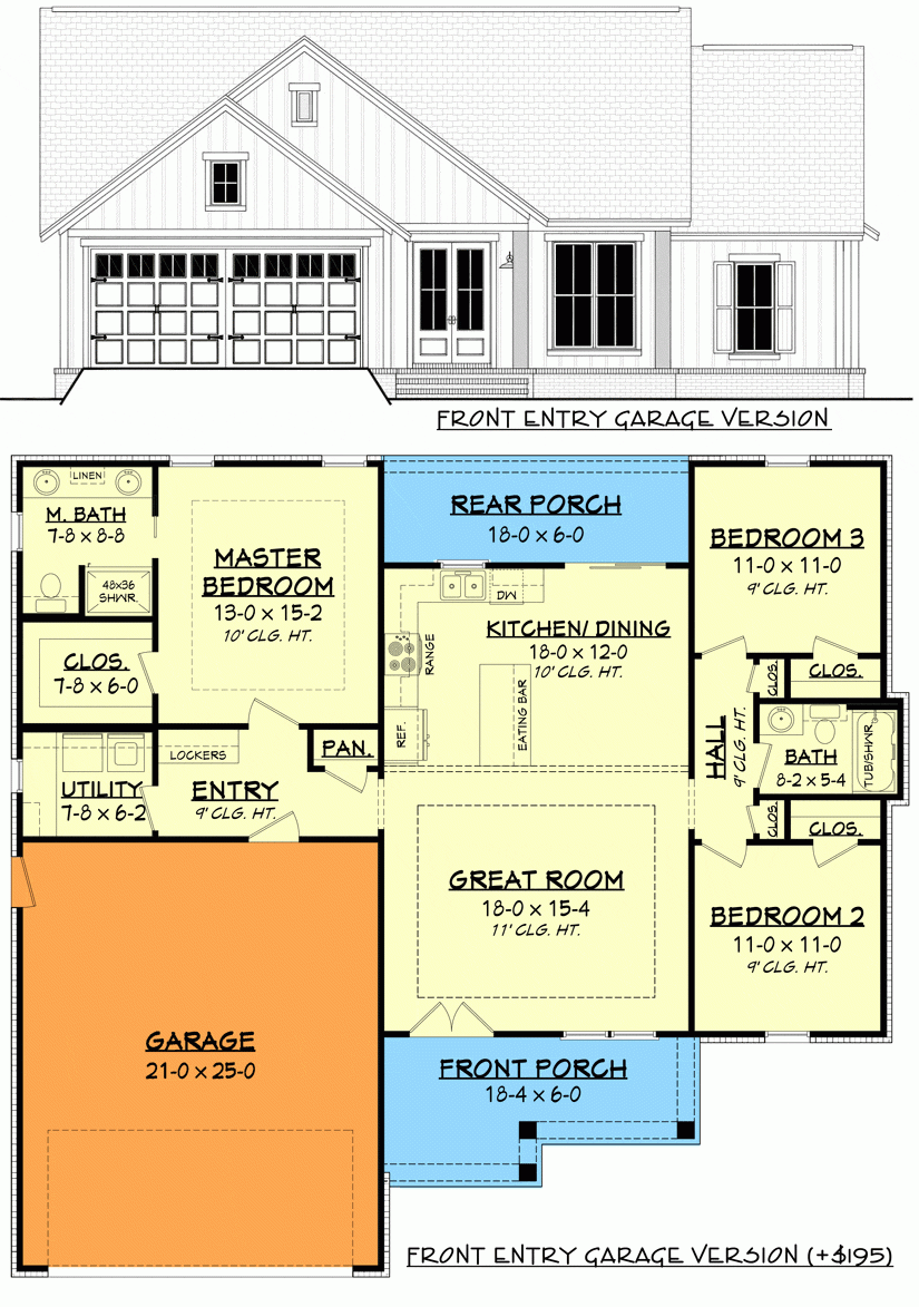 3 Bed New American Ranch Home Plan 1398 Sq Ft Floor Plan Luxe Dreamer