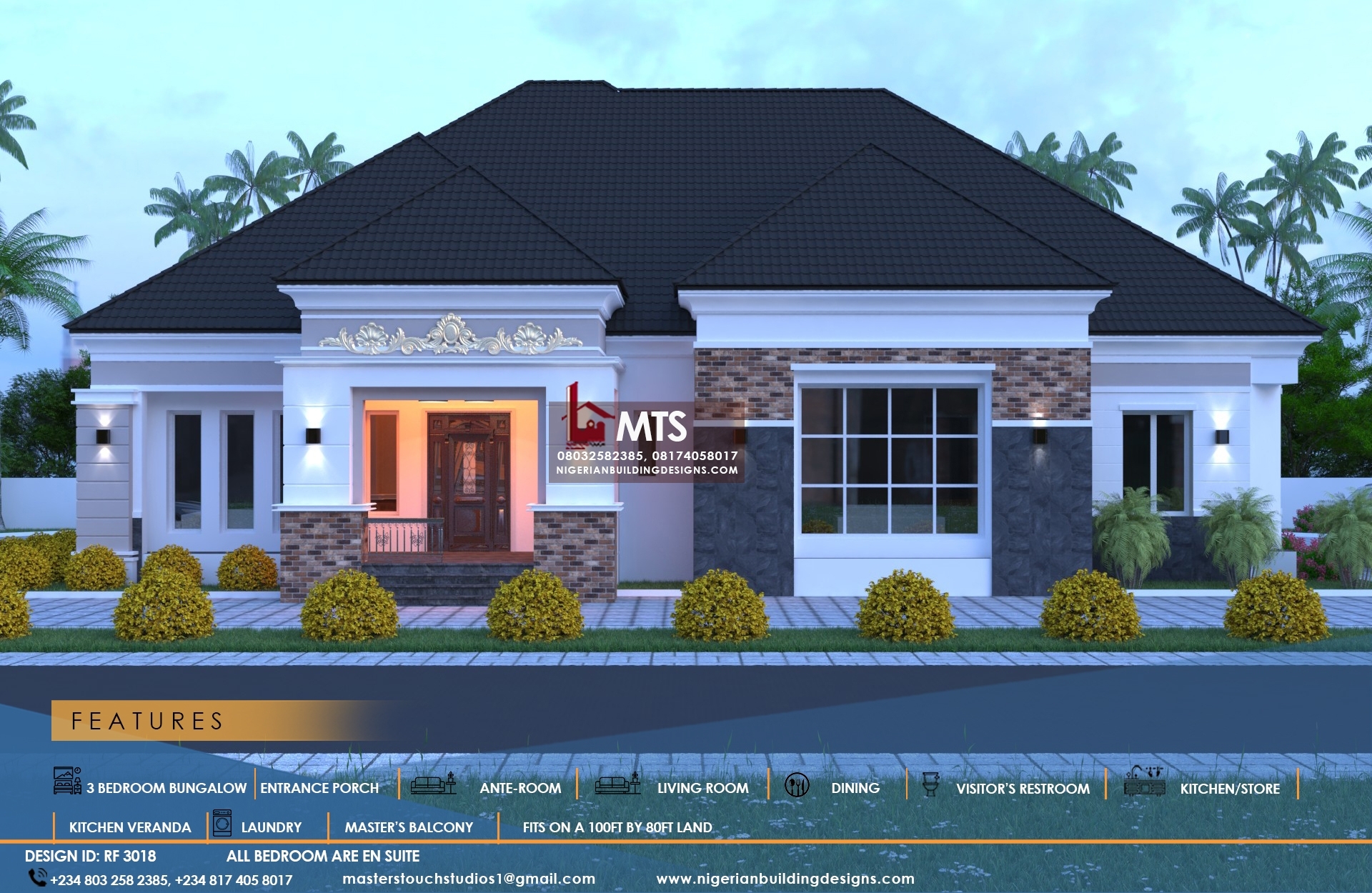 3 Bedroom Flat NIGERIAN BUILDING DESIGNS