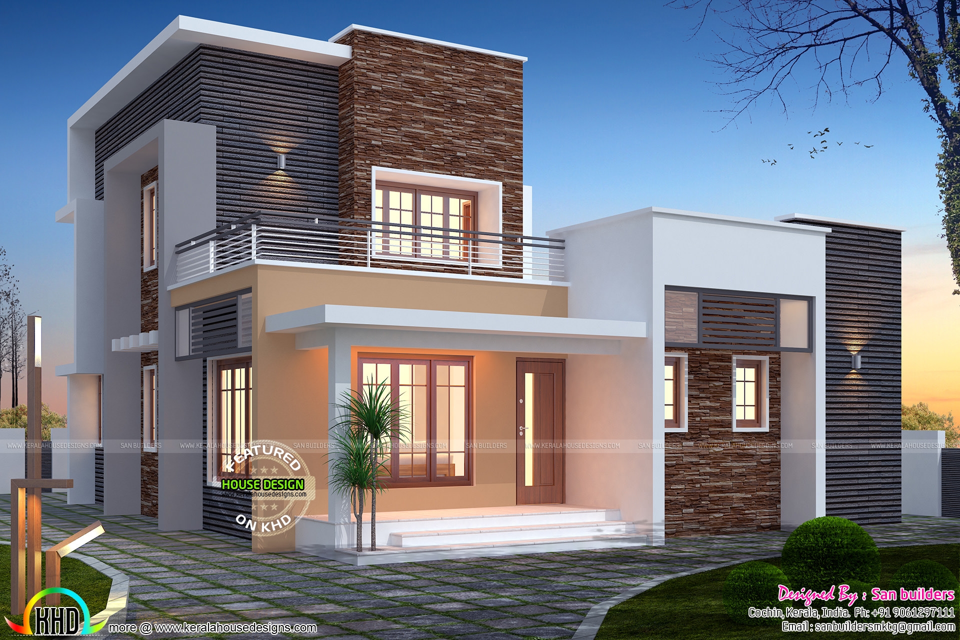 3 Bedroom Flat Roof 1516 Sq ft Home Kerala Home Design And Floor Plans 10K Dream Houses