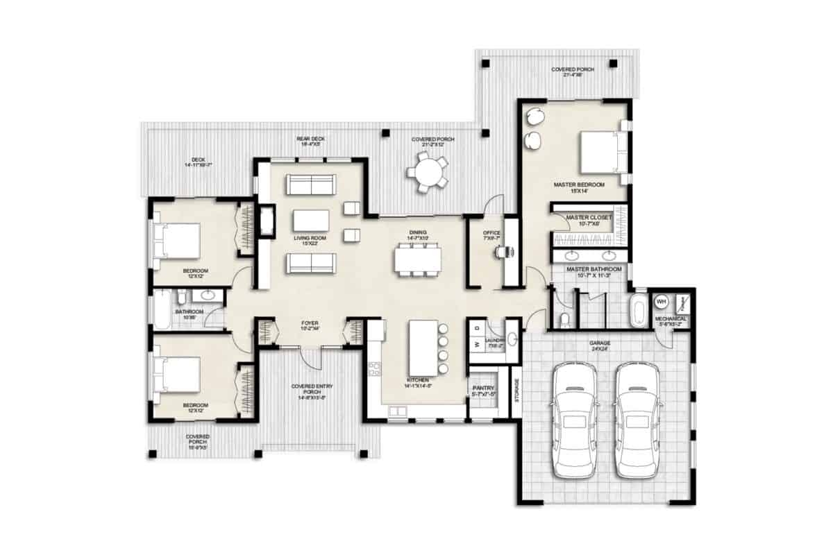Floor Plan For 3 Bedroom House
