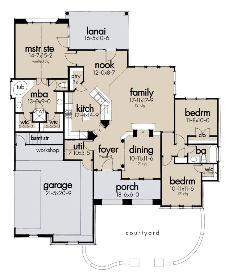3 Bedroom Tuscan Style House Plan 1780 San Saba