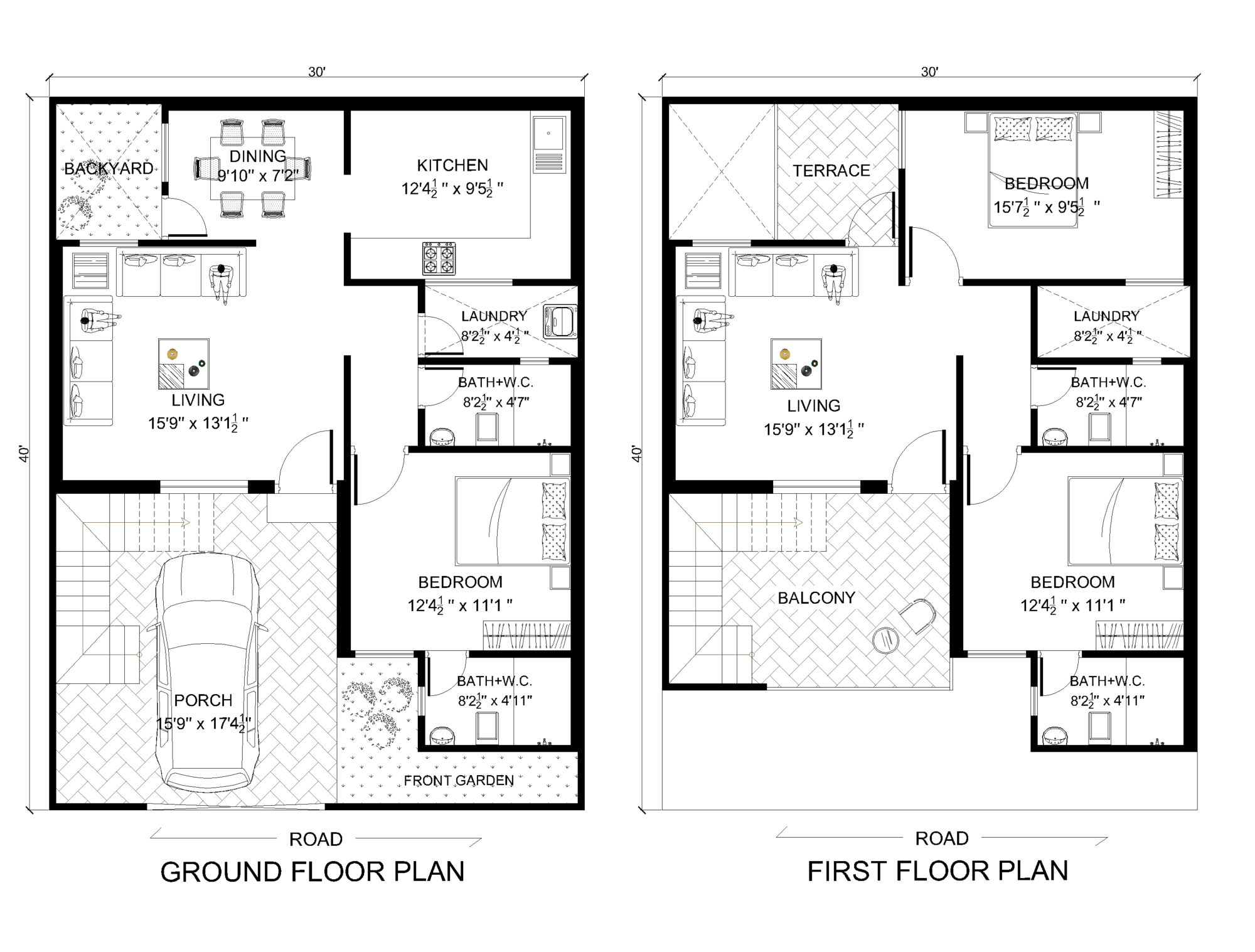 3 Bedroom Duplex House Plan