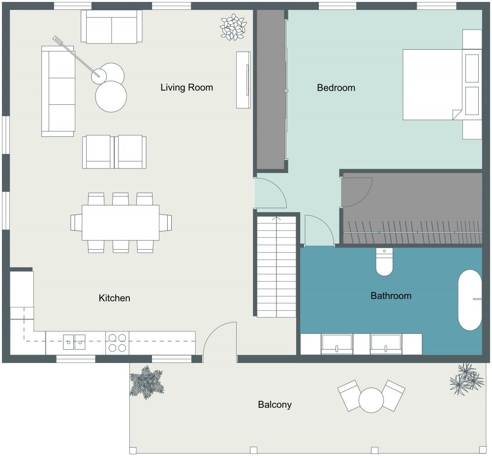 40x30 House Plans 2 Bedroom